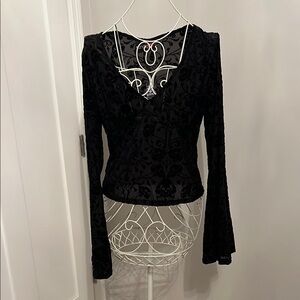 Killstar flared sleeves patterned top
